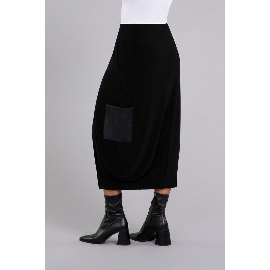 Safari Skirt With Faux Leather 2682V