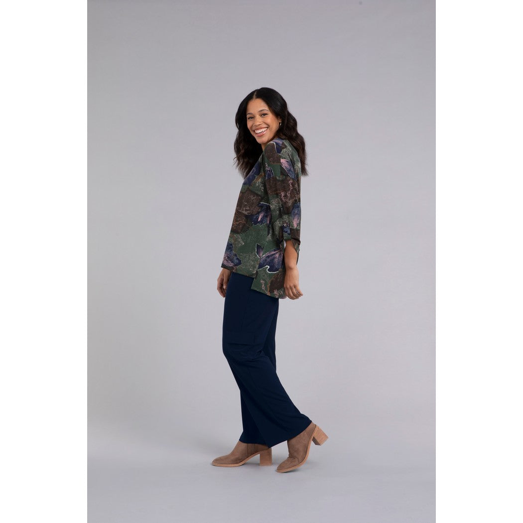 Safari Top, 3/4 Sleeve, Print 22258P-2
