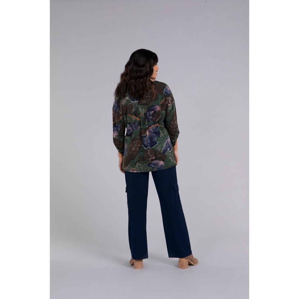 Safari Top, 3/4 Sleeve, Print 22258P-2