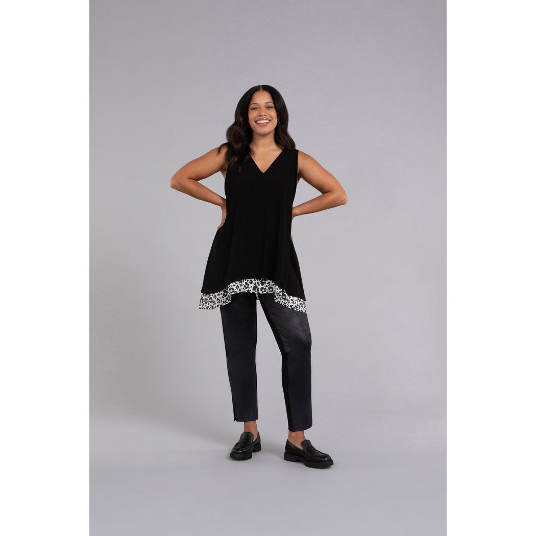 Satin Reversible Tank, Print Top 9109P