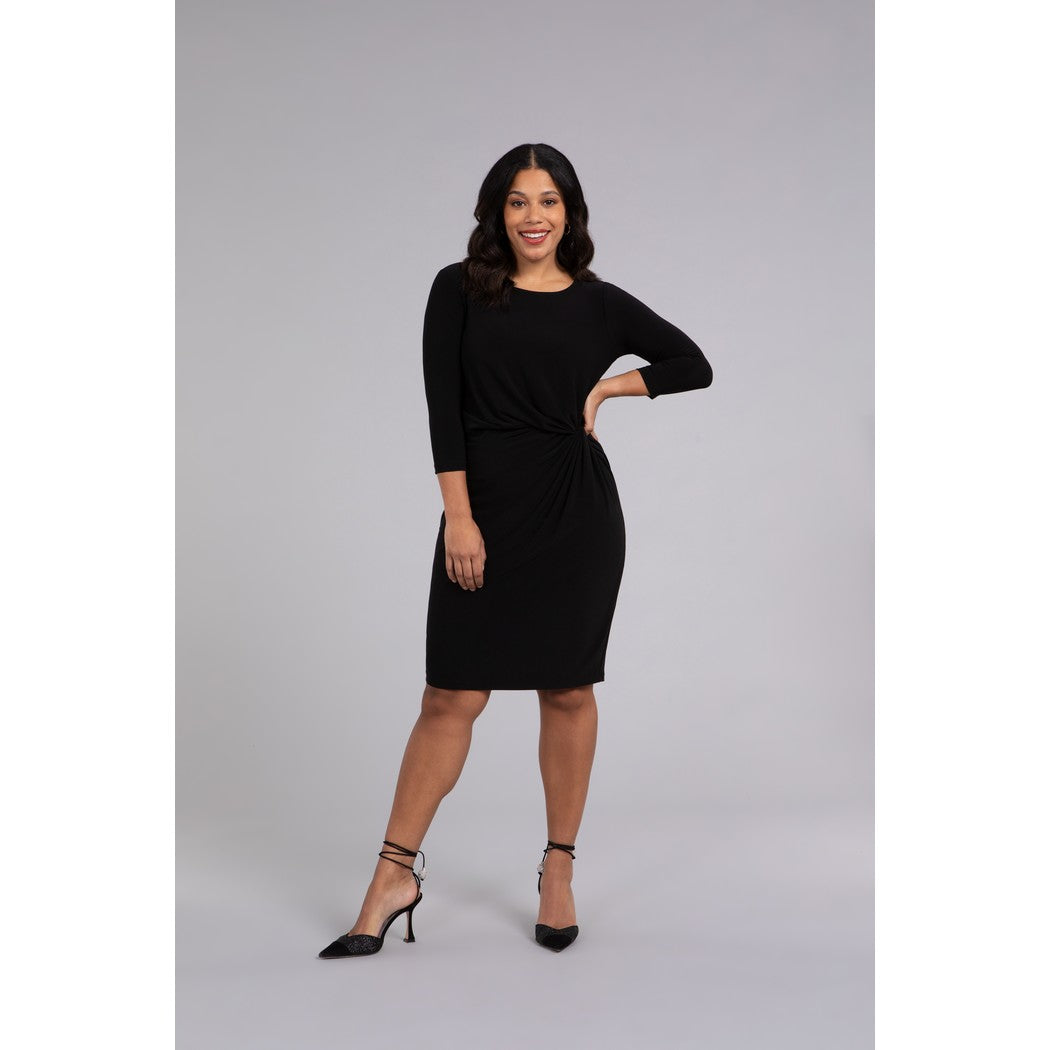 Side Twist Dress, 3/4 Sleeve 28148-2