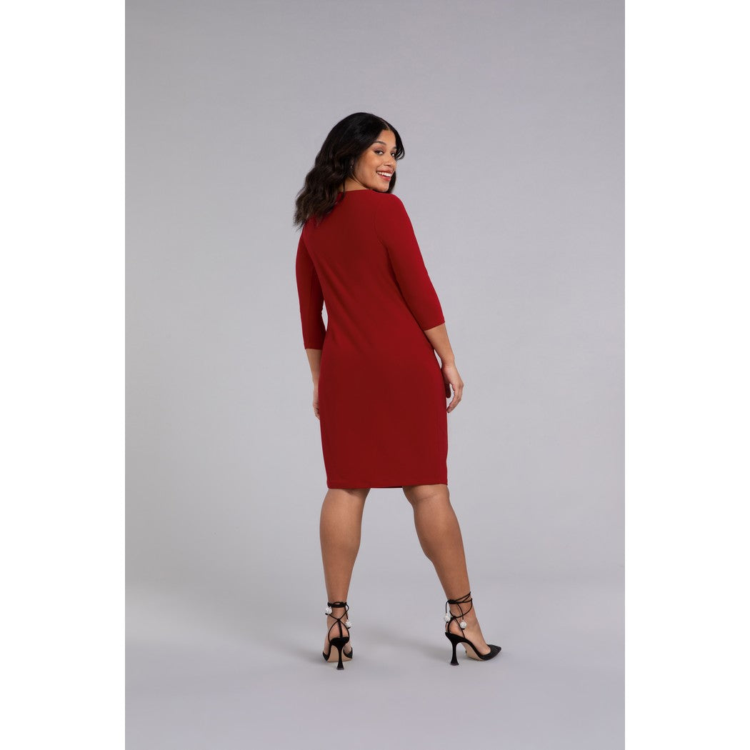 Side Twist Dress, 3/4 Sleeve 28148-2