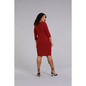 Side Twist Dress, 3/4 Sleeve 28148-2