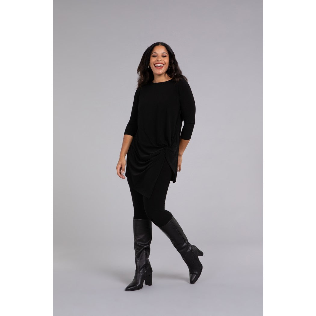 Side Twist Tunic, 3/4 Sleeve Top 23210-2
