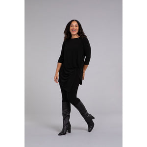 Side Twist Tunic, 3/4 Sleeve Top 23210-2