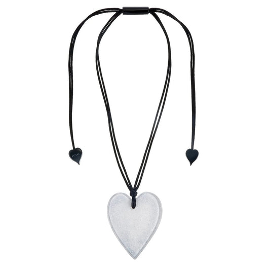 Colourful Statement Large Heart Pendant Silver