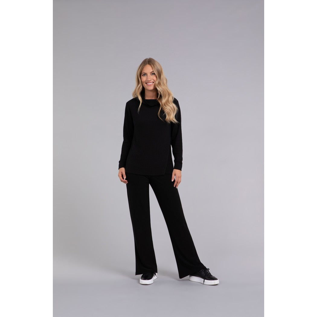 Slouch Neck Waffle Sweater, Long Sleeve K7227W-3