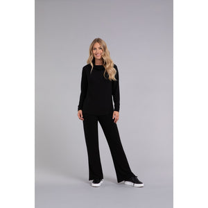 Slouch Neck Waffle Sweater, Long Sleeve K7227W-3