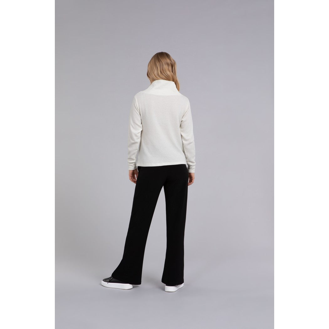 Slouch Neck Waffle Sweater, Long Sleeve K7227W-3