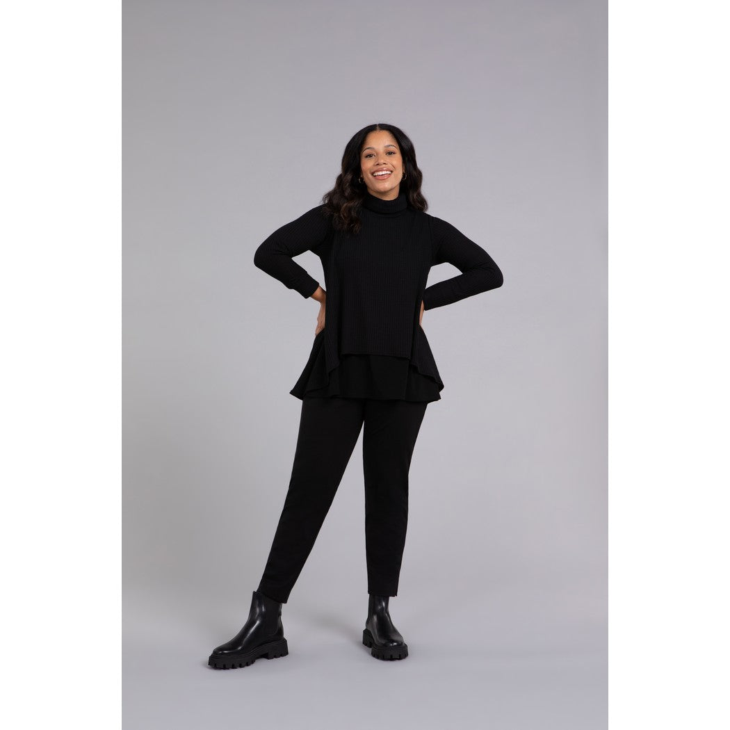 Split Back Waffle Sweater, Long Sleeve K7230W-3