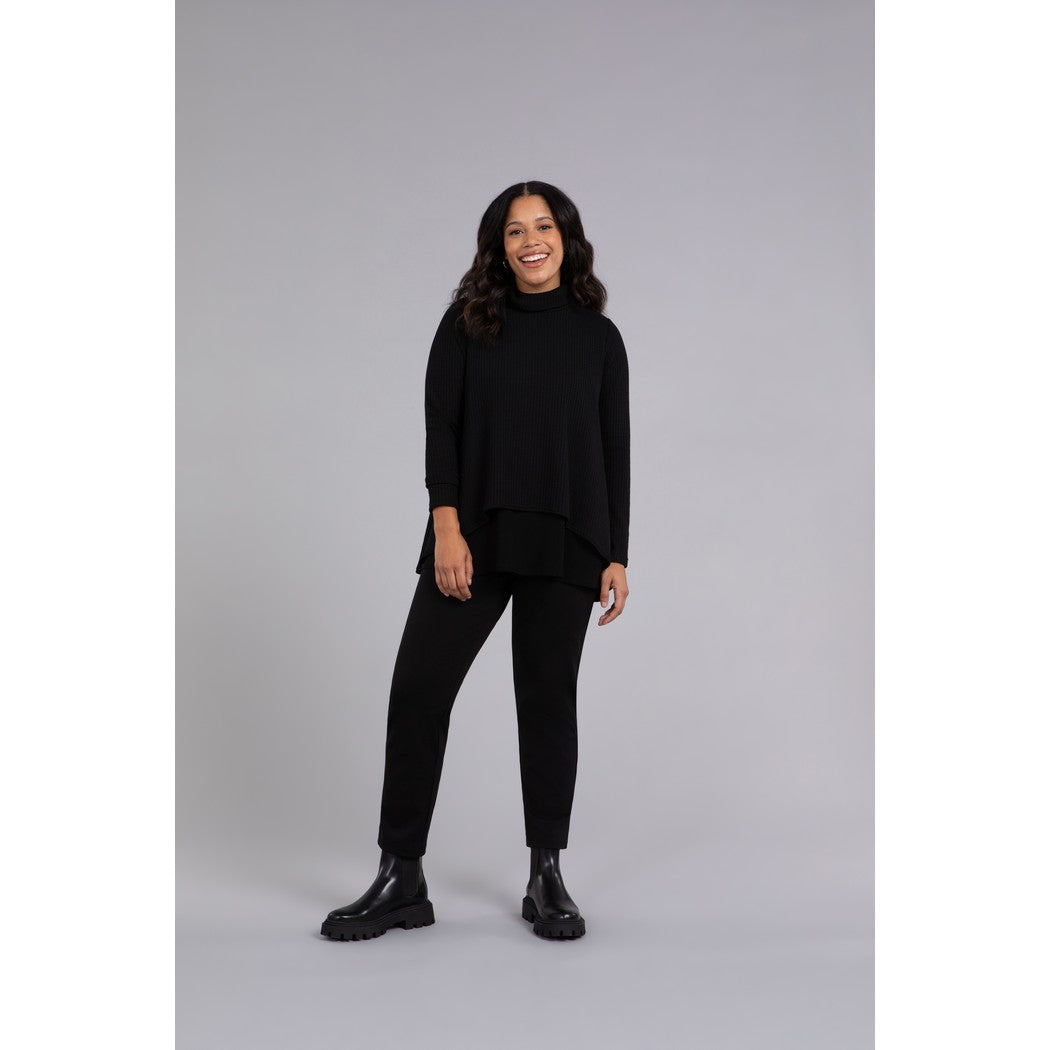 Split Back Waffle Sweater, Long Sleeve K7230W-3