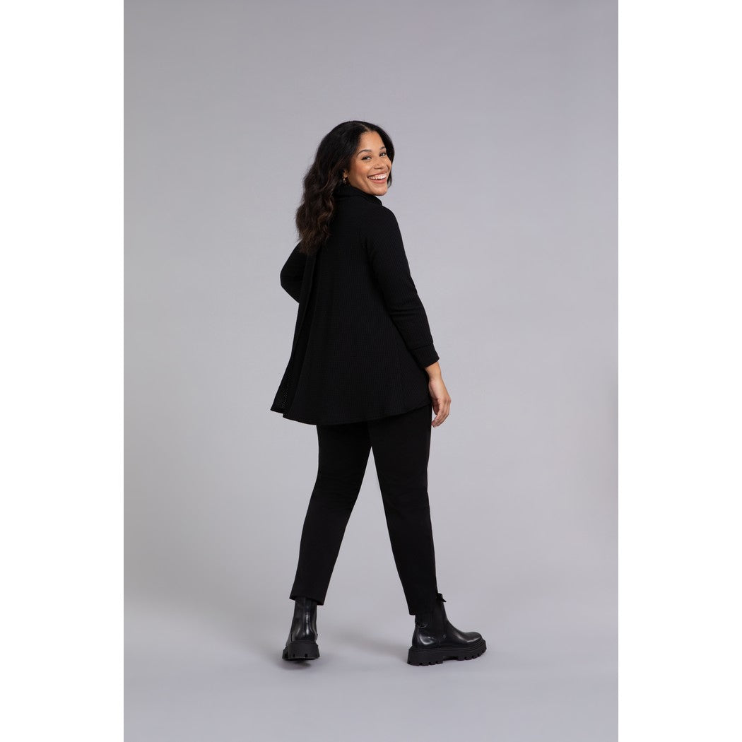 Split Back Waffle Sweater, Long Sleeve K7230W-3