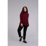 Load image into Gallery viewer, Split Back Waffle Sweater, Long Sleeve K7230W-3

