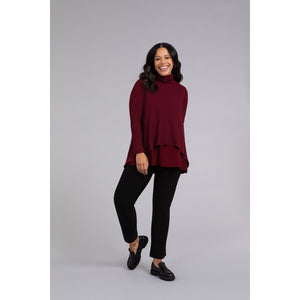 Split Back Waffle Sweater, Long Sleeve K7230W-3