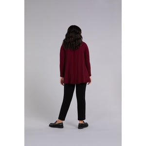 Split Back Waffle Sweater, Long Sleeve K7230W-3