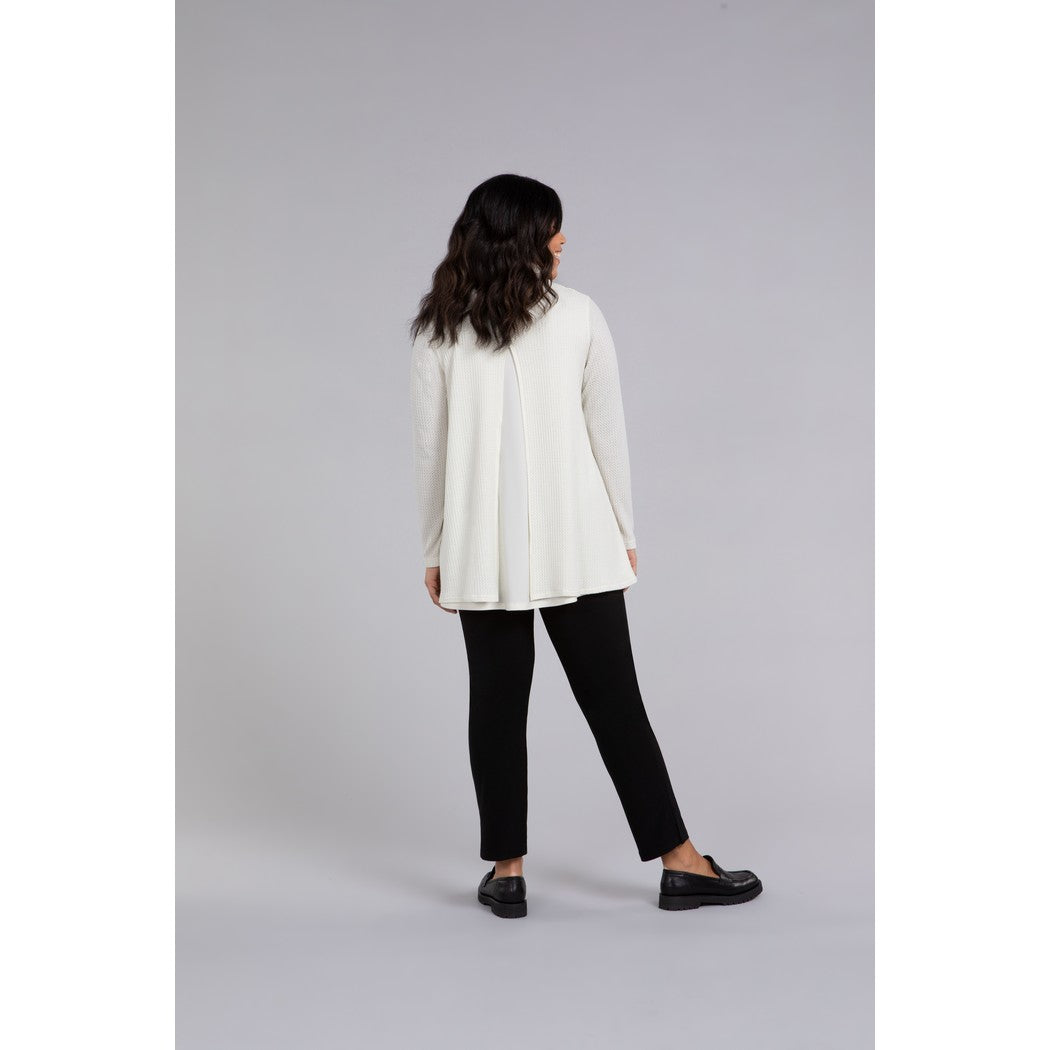 Split Back Waffle Sweater, Long Sleeve K7230W-3