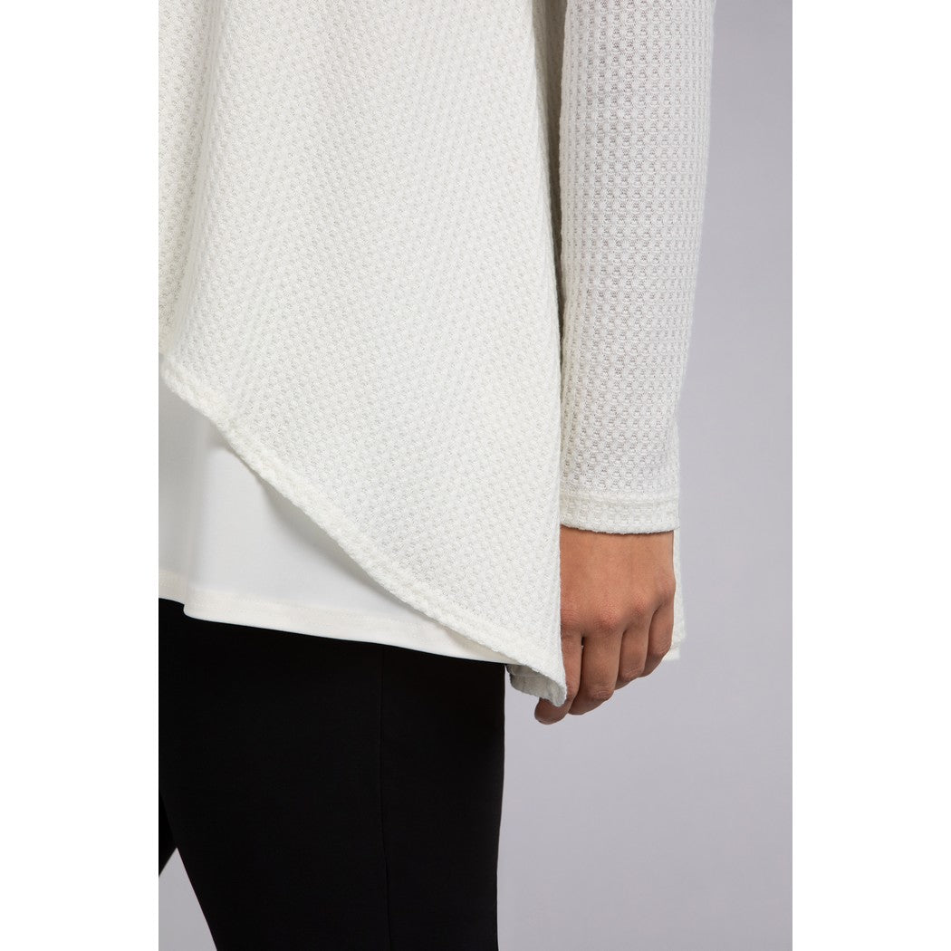 Split Back Waffle Sweater, Long Sleeve K7230W-3