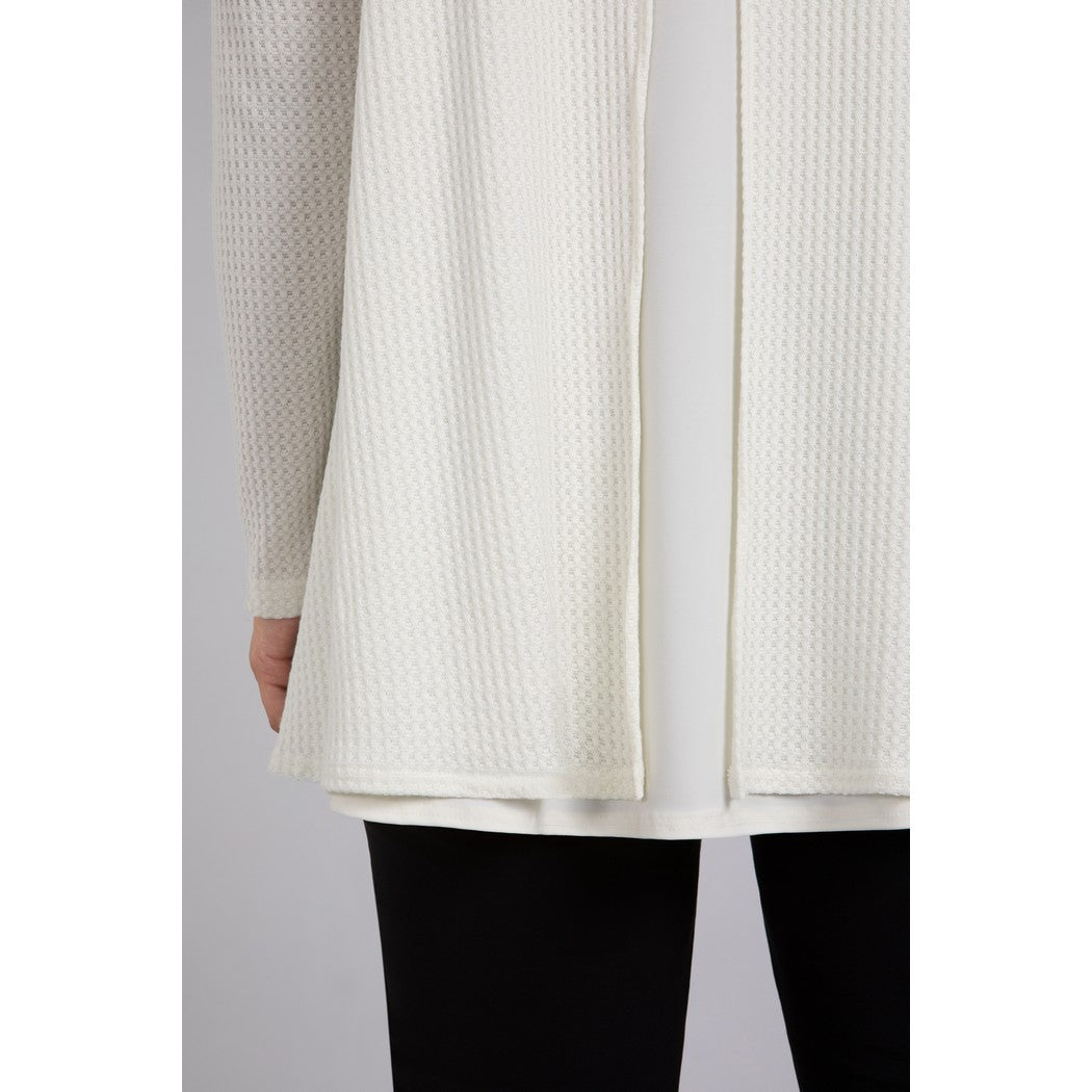 Split Back Waffle Sweater, Long Sleeve K7230W-3