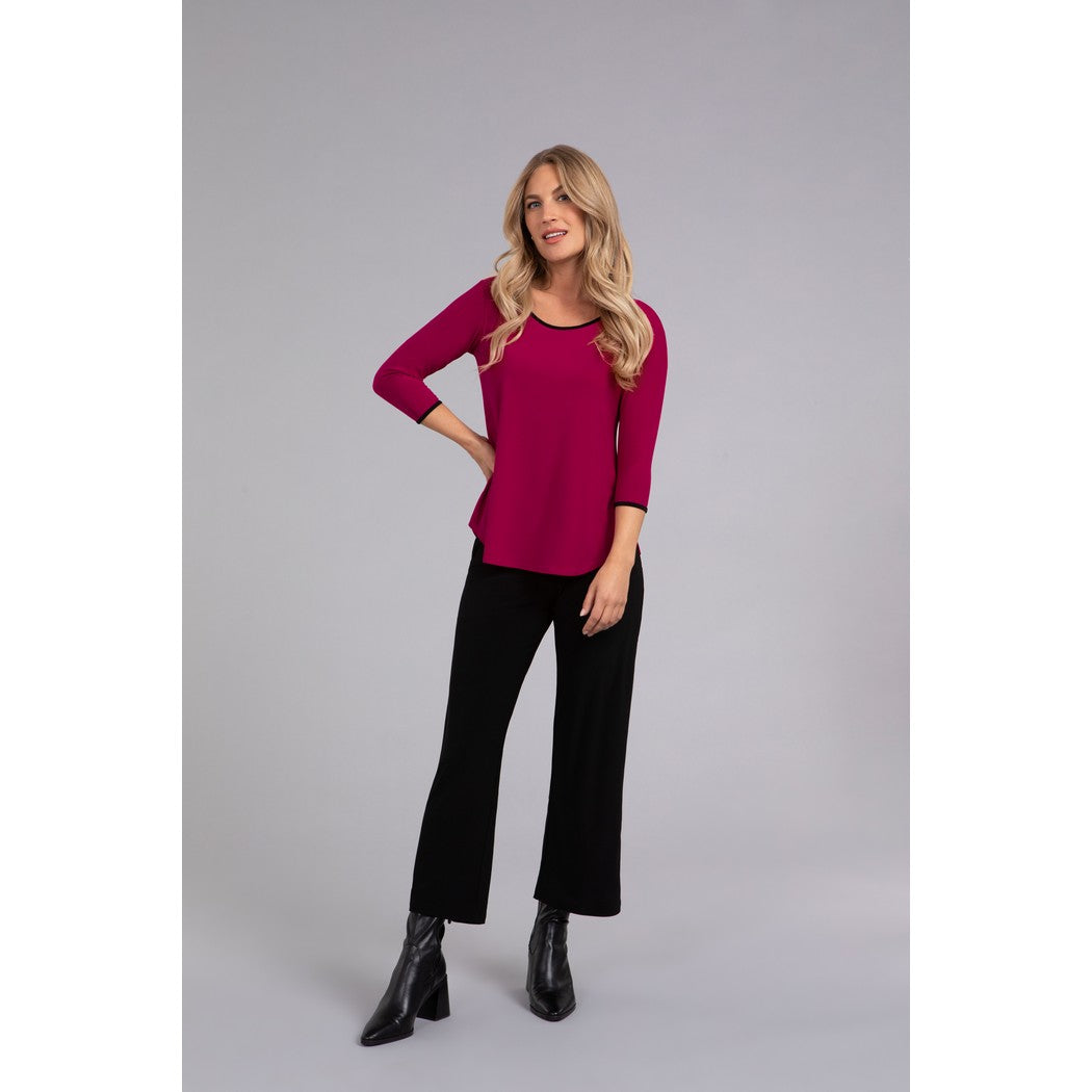 Tipped Go To Classic T Relax, 3/4 Sleeve Top 22110CB-2