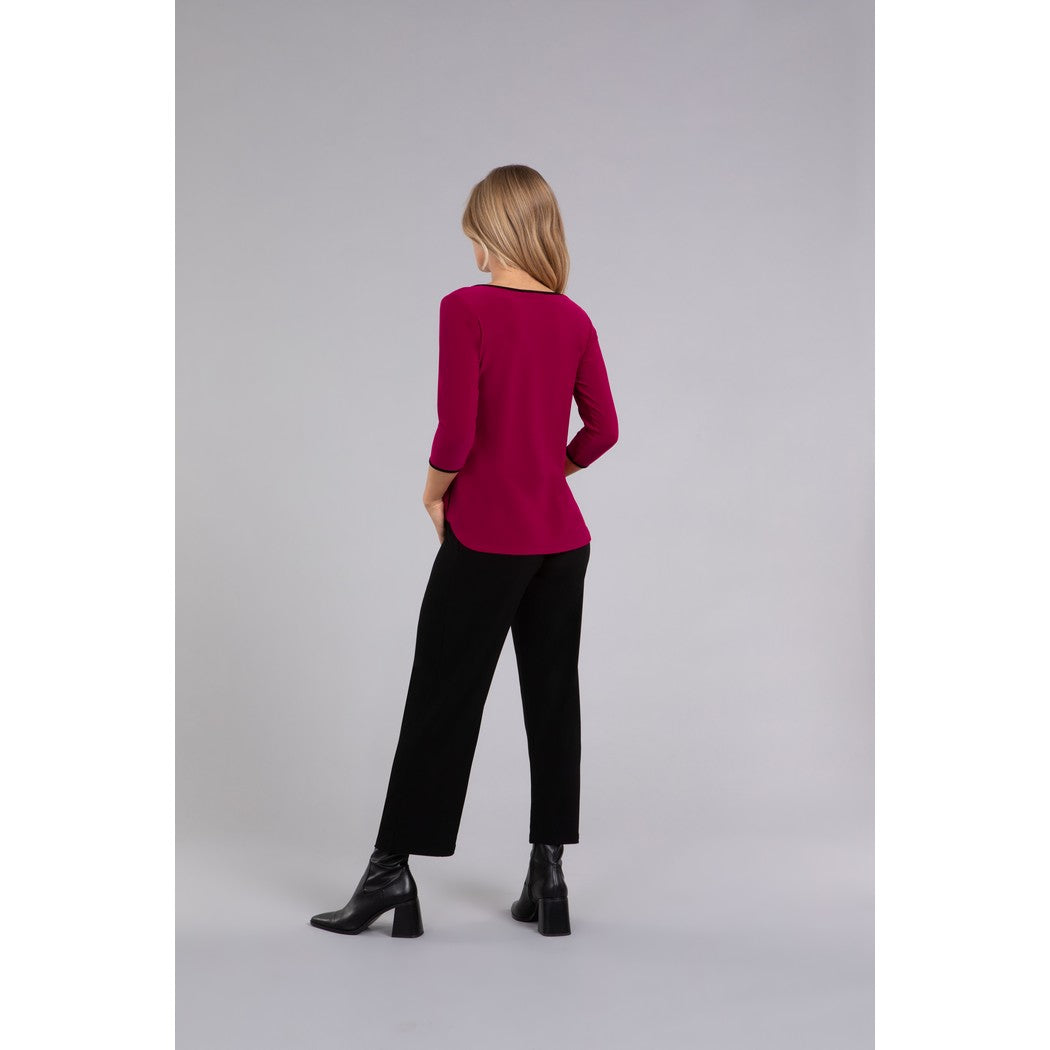 Tipped Go To Classic T Relax, 3/4 Sleeve Top 22110CB-2