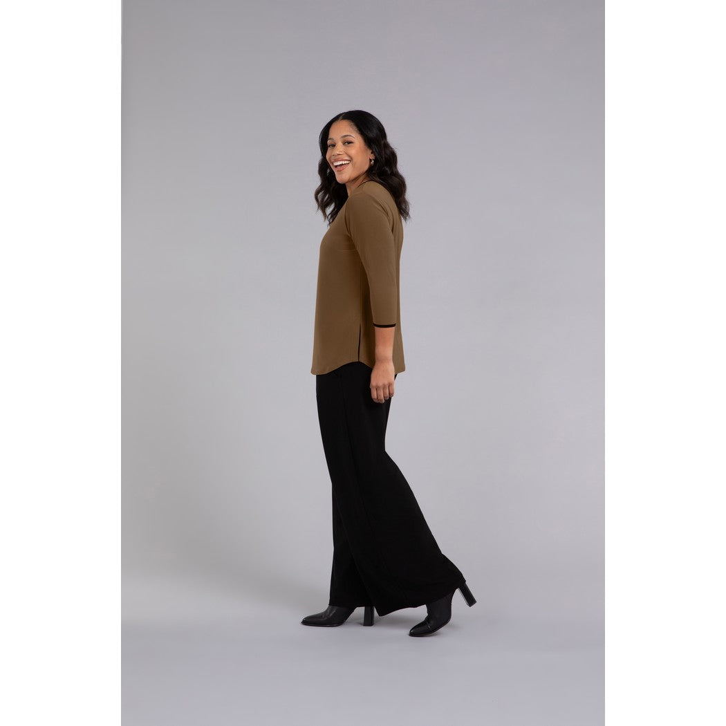 Tipped Go To Classic T Relax, 3/4 Sleeve Top 22110CB-2