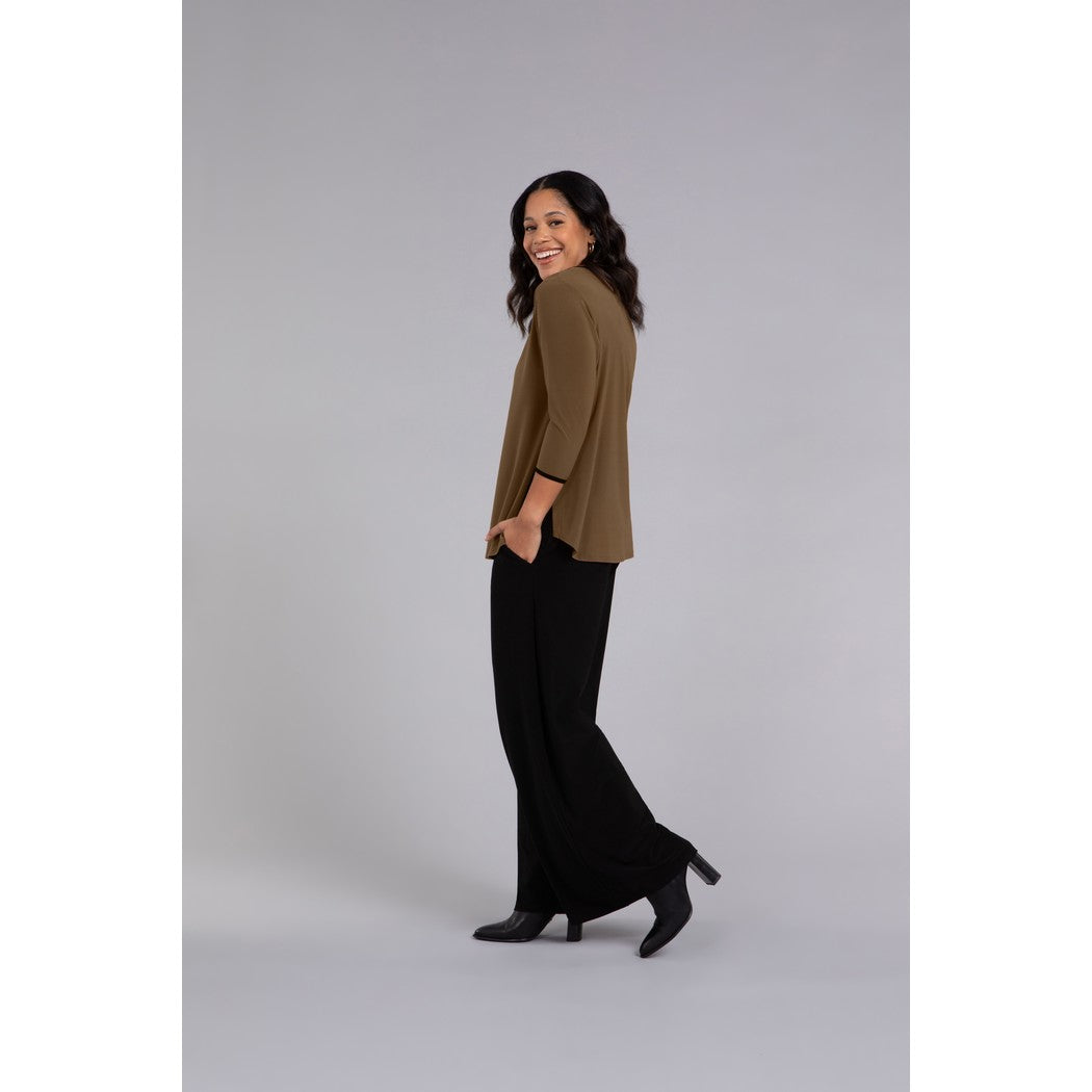 Tipped Go To Classic T Relax, 3/4 Sleeve Top 22110CB-2