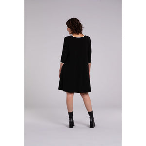 Tipped Reversible Trapeze Dress, 3/4 Sleeve 28154CB-2