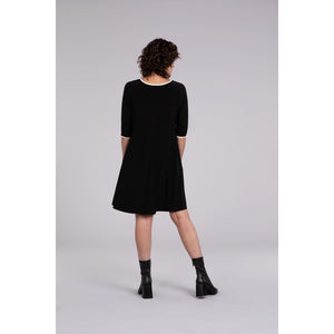 Tipped Reversible Trapeze Dress, 3/4 Sleeve 28154CB-2