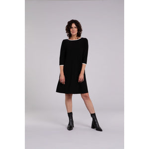 Tipped Reversible Trapeze Dress, 3/4 Sleeve 28154CB-2