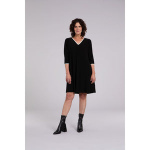 Tipped Reversible Trapeze Dress, 3/4 Sleeve 28154CB-2