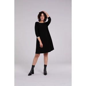 Tipped Reversible Trapeze Dress, 3/4 Sleeve 28154CB-2