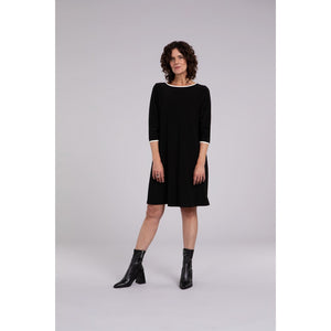 Tipped Reversible Trapeze Dress, 3/4 Sleeve 28154CB-2