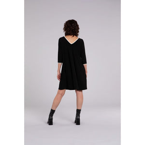Tipped Reversible Trapeze Dress, 3/4 Sleeve 28154CB-2
