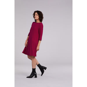 Tipped Reversible Trapeze Dress, 3/4 Sleeve 28154CB-2