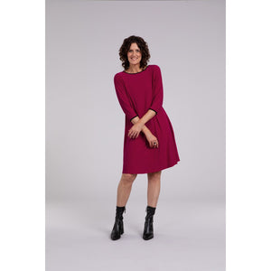 Tipped Reversible Trapeze Dress, 3/4 Sleeve 28154CB-2