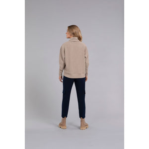 Turtle Neck High Low Rib Sweater, Long Sleeve K7229R-3