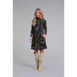 Load image into Gallery viewer, Turtle Neck Trapeze Dress, Long Sleeve, Print 28129P-3
