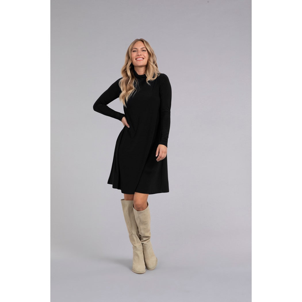 Turtle Neck Trapeze Dress, Long Sleeve 28129-3