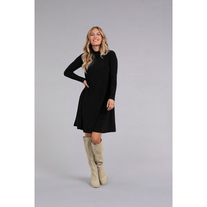 Turtle Neck Trapeze Dress, Long Sleeve 28129-3