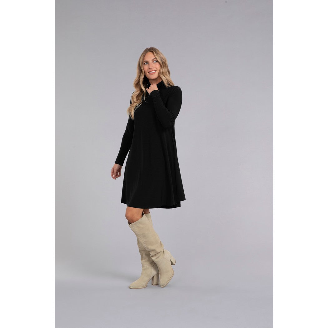 Turtle Neck Trapeze Dress, Long Sleeve 28129-3