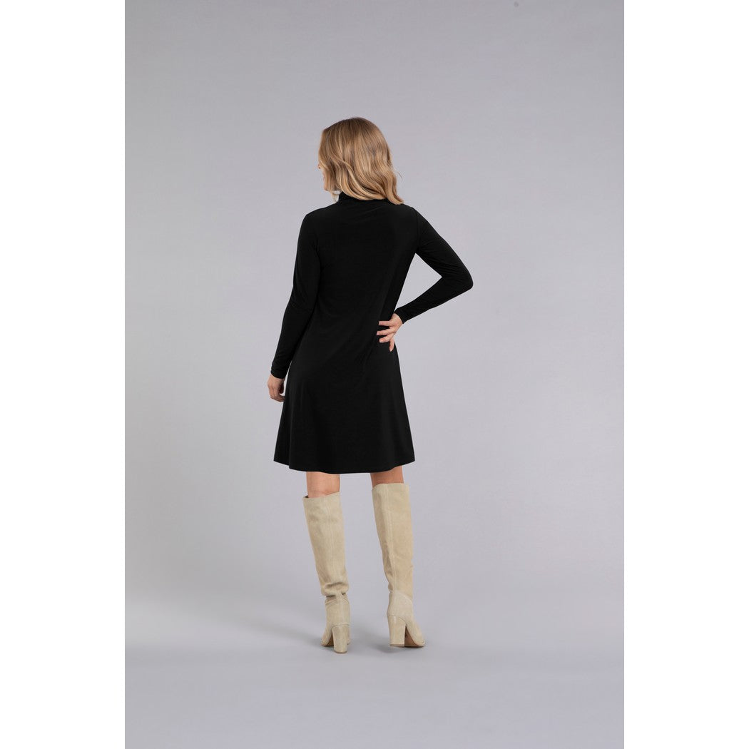 Turtle Neck Trapeze Dress, Long Sleeve 28129-3
