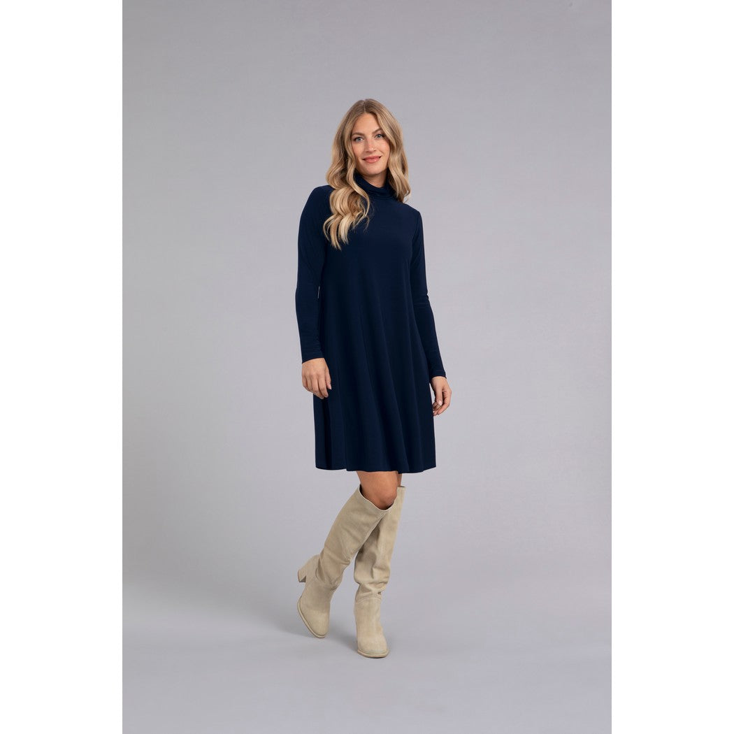 Turtle Neck Trapeze Dress, Long Sleeve 28129-3