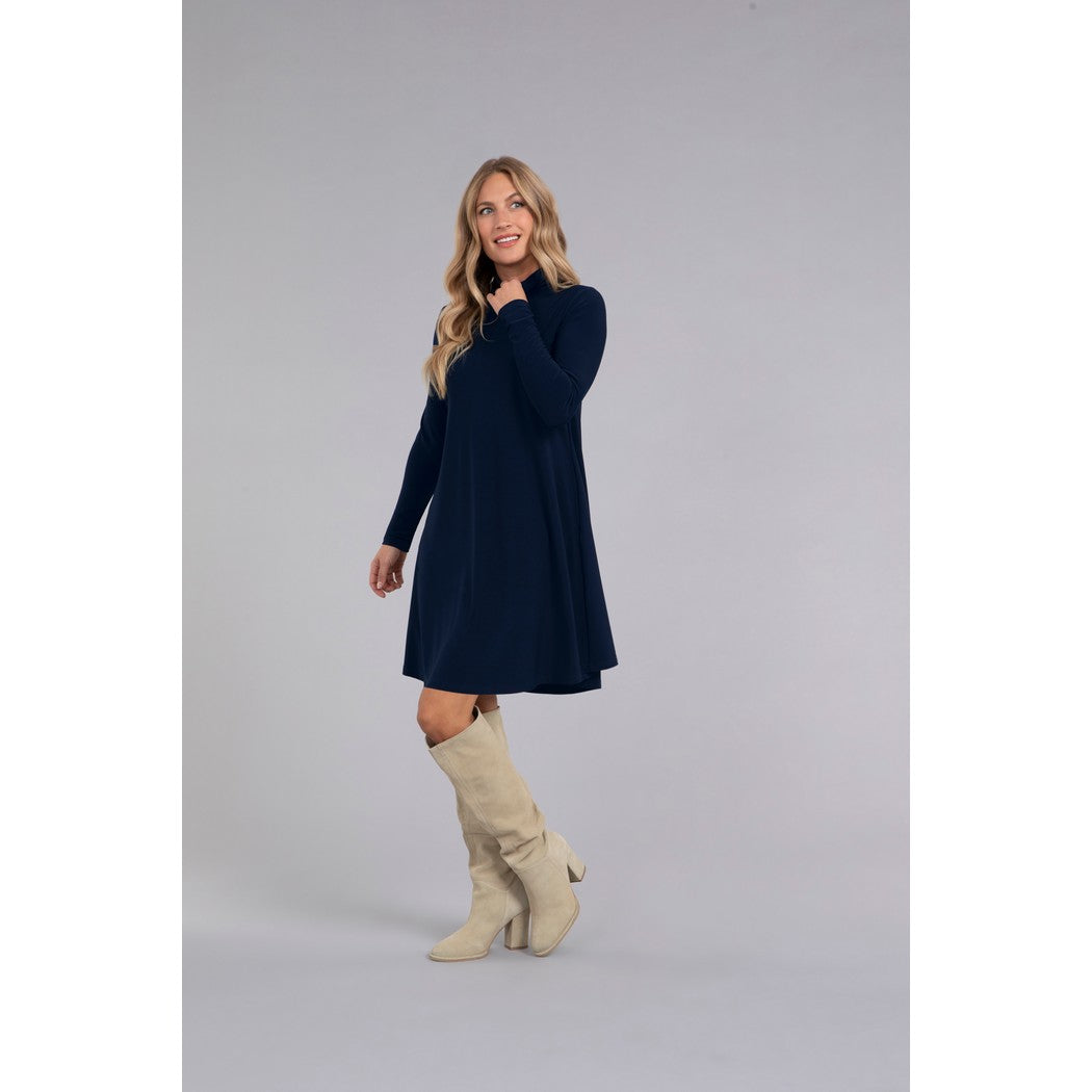 Turtle Neck Trapeze Dress, Long Sleeve 28129-3