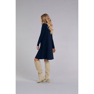 Turtle Neck Trapeze Dress, Long Sleeve 28129-3
