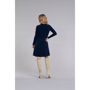 Turtle Neck Trapeze Dress, Long Sleeve 28129-3