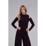 Load image into Gallery viewer, Turtle Neck Cut Out Shoulder Top, Long Sleeve 22277-3

