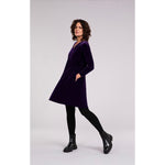 Load image into Gallery viewer, Velvet Reversible Trapeze Dress, 3/4 Sleeve V3809-2
