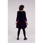 Load image into Gallery viewer, Velvet Reversible Trapeze Dress, 3/4 Sleeve V3809-2
