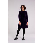 Load image into Gallery viewer, Velvet Reversible Trapeze Dress, 3/4 Sleeve V3809-2
