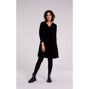 Velvet Reversible Trapeze Dress, 3/4 Sleeve V3809-2
